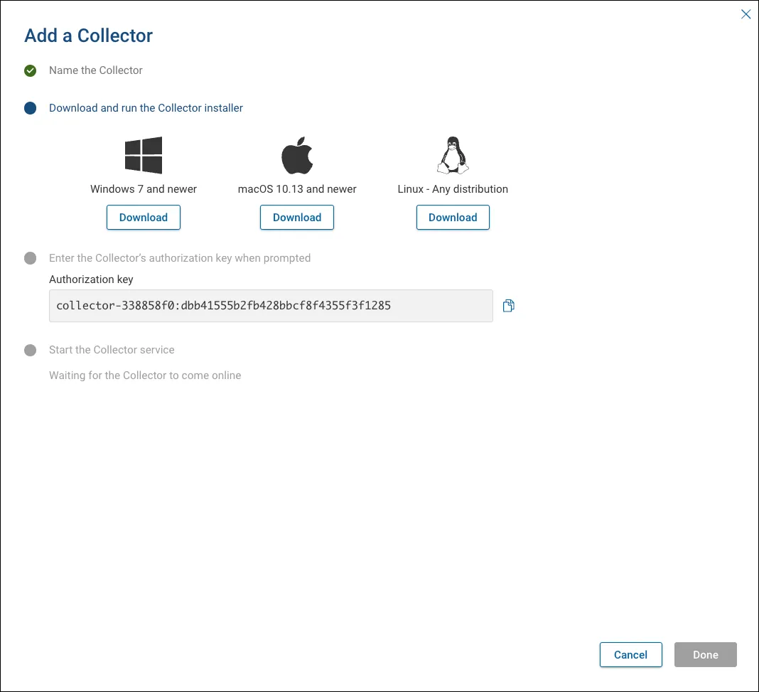 Collector Authorization Key