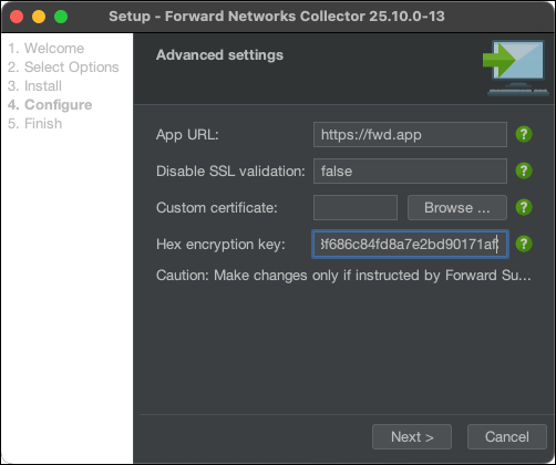 Collector Configure Advanced