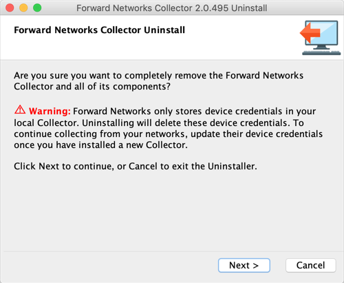Collector Uninstall Start