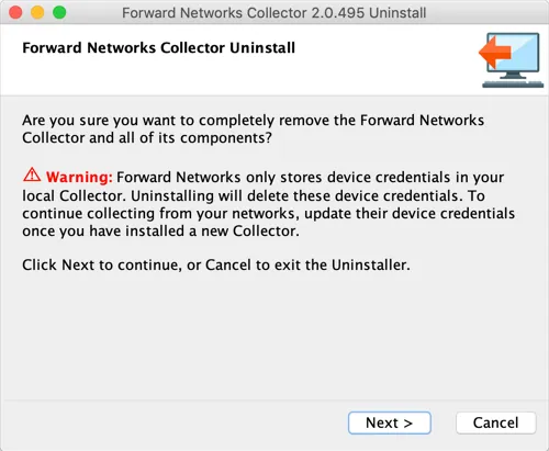 Collector Uninstall Start