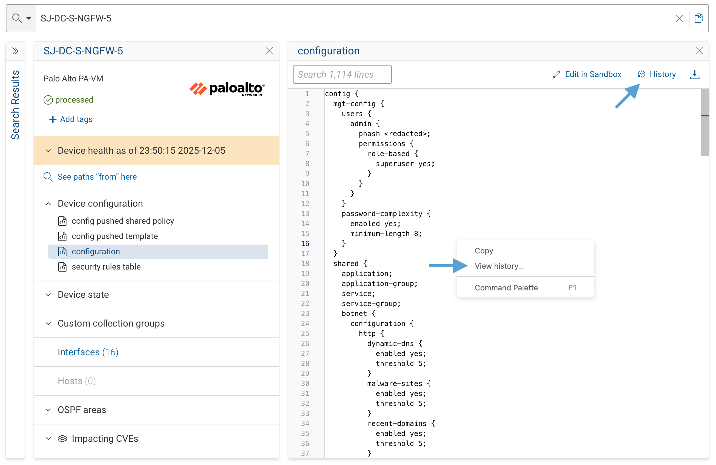 Display Configuration File history