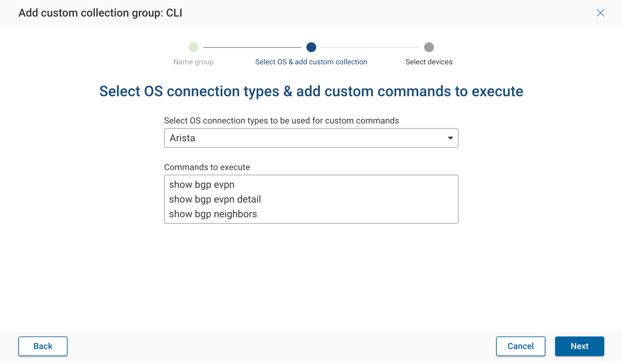 Edit CLI custom collection group