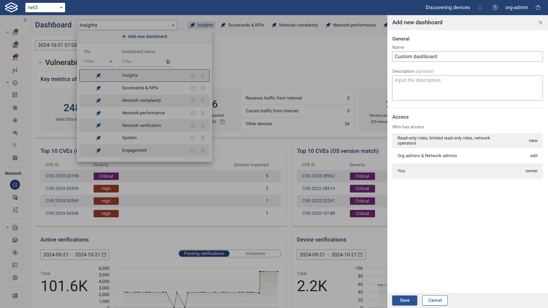 Adding a New Dashboard