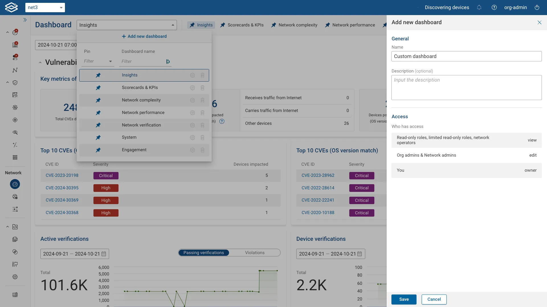 Adding a New Dashboard