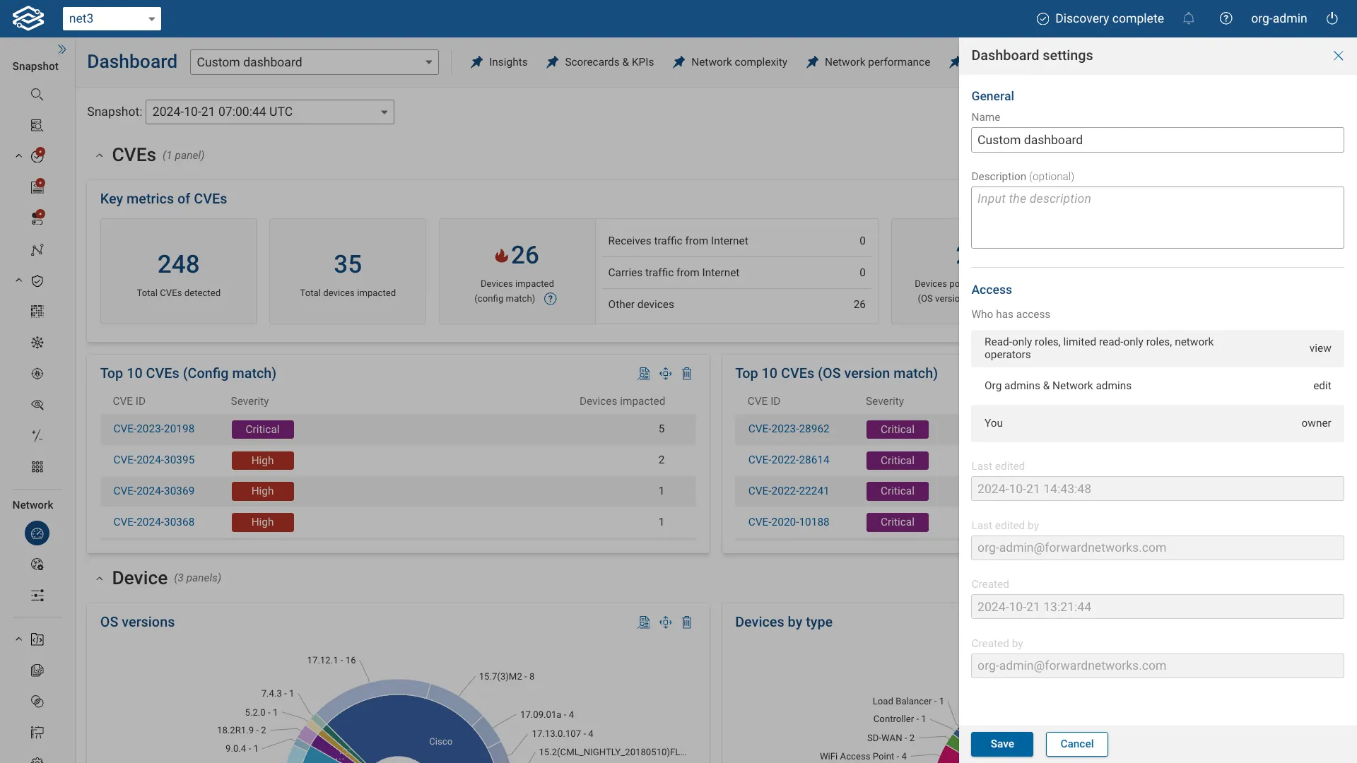 Dashboard Settings