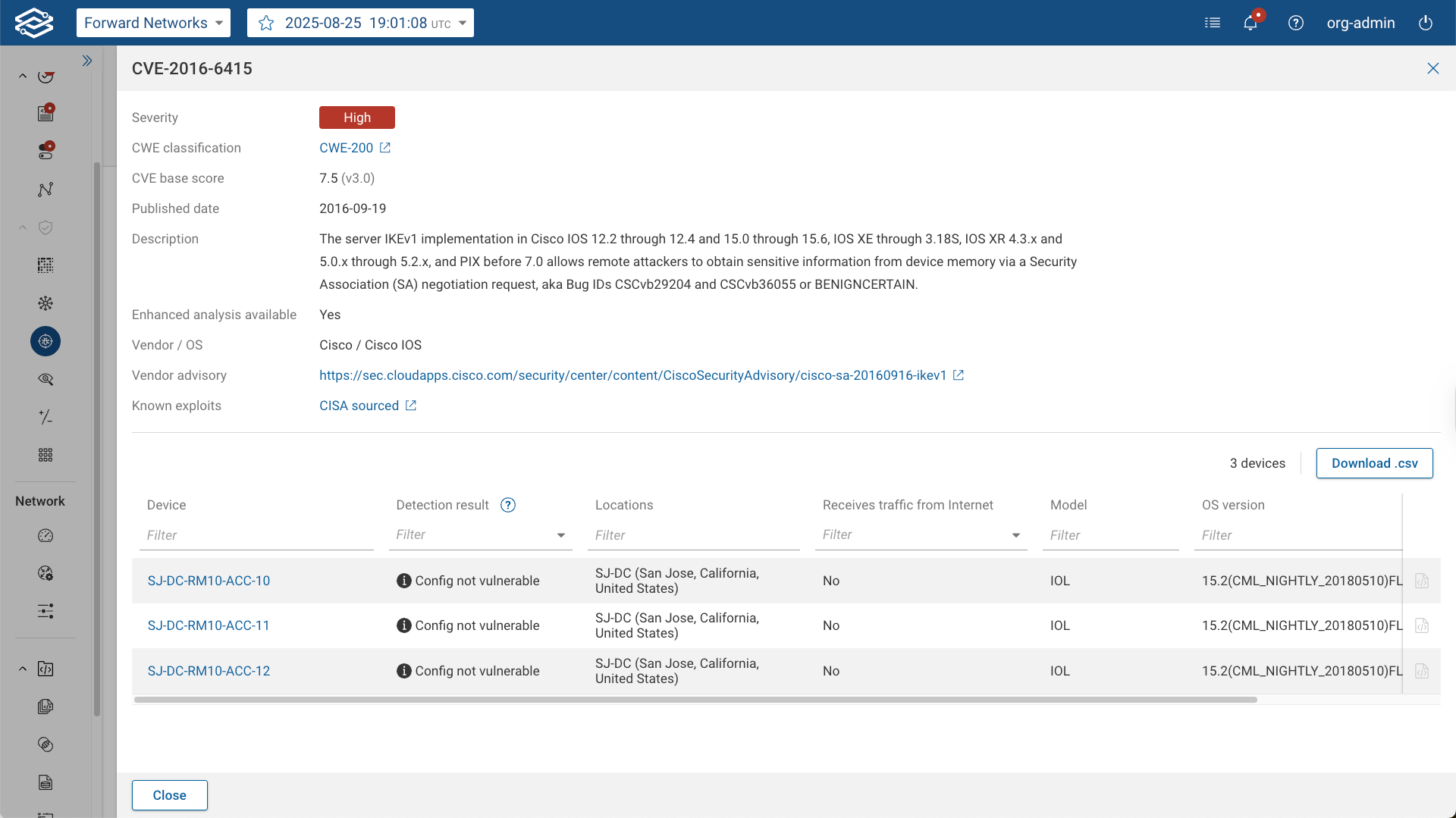 Screenshot of additional CVE details