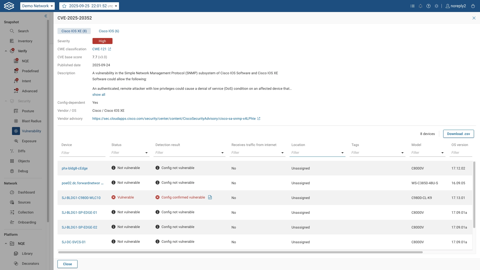 Screenshot of additional CVE details