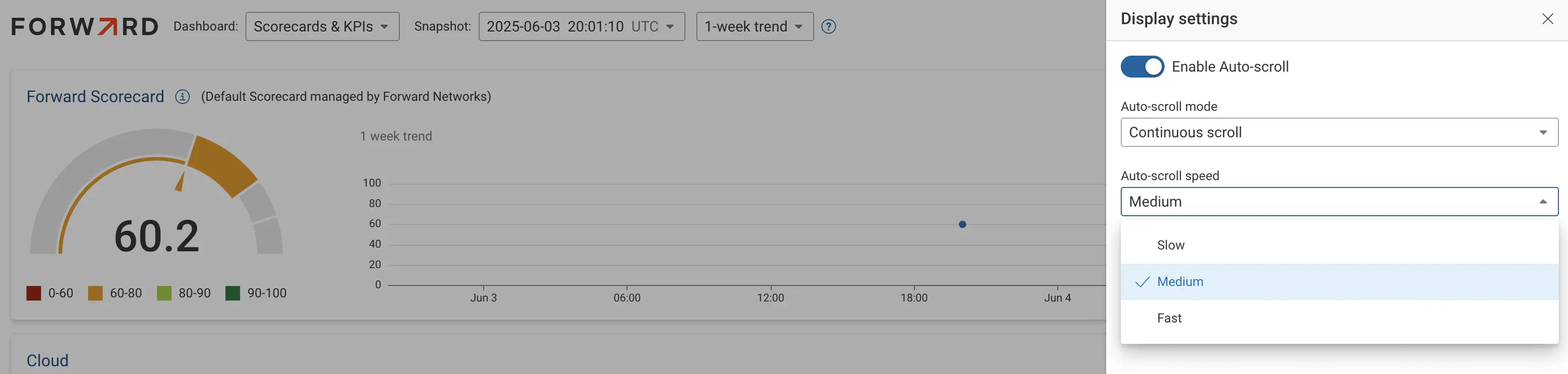 Dashboard Continuous Auto scroll