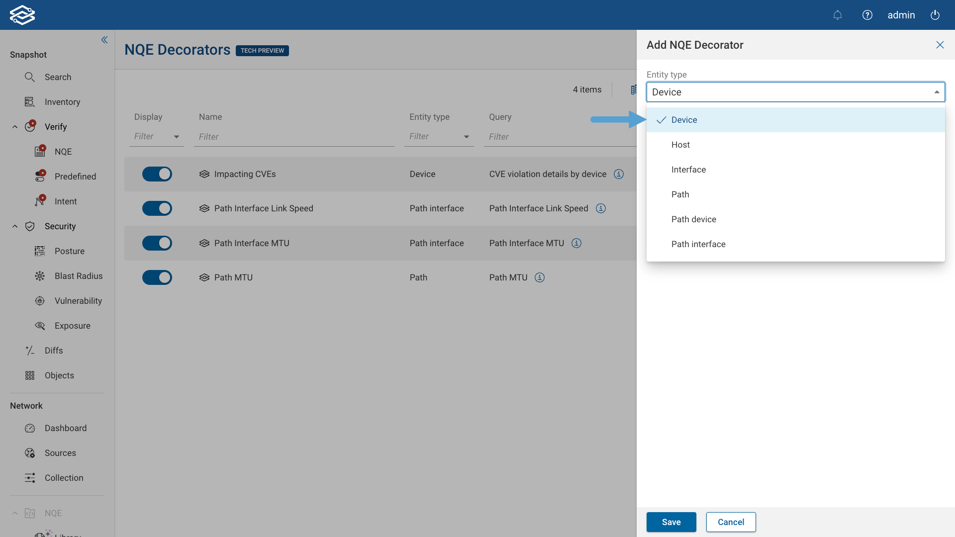 NQE Decorators Entity Types