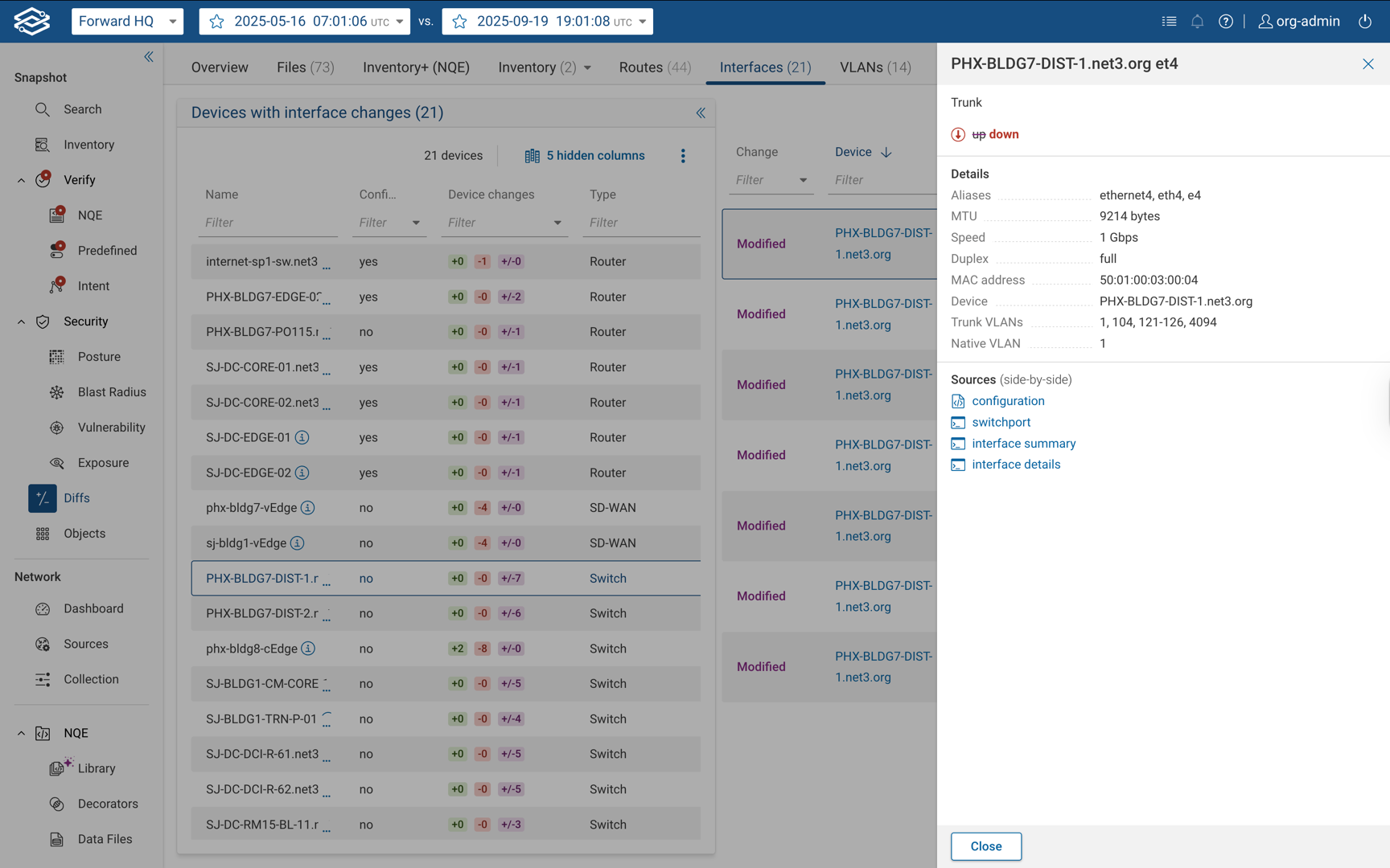 Behavior Diffs Interfaces Details
