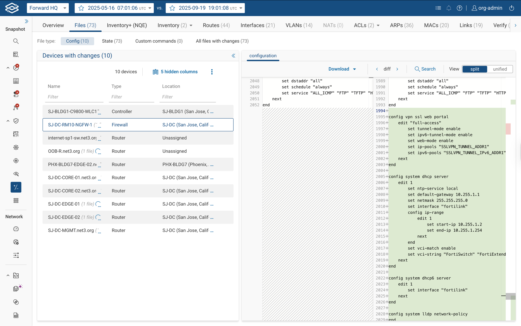 Behavior Diffs Configs