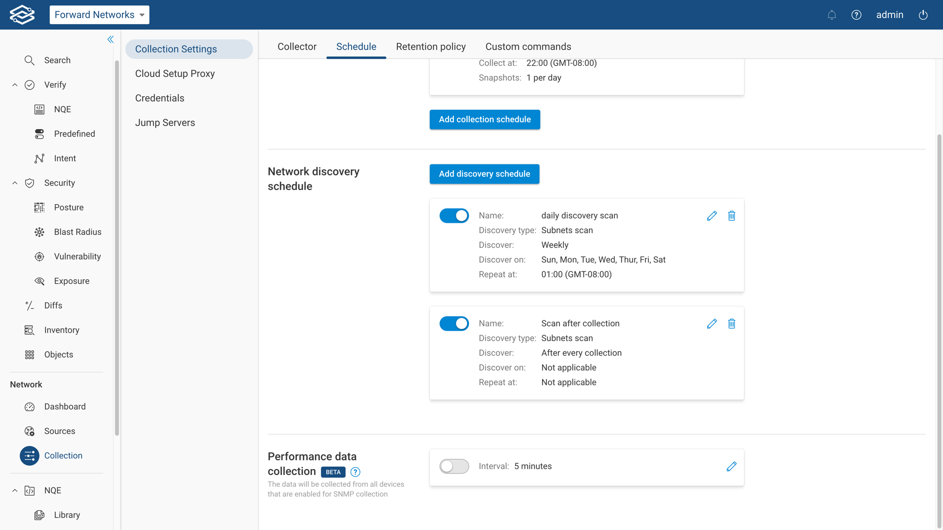Discovery Schedule List