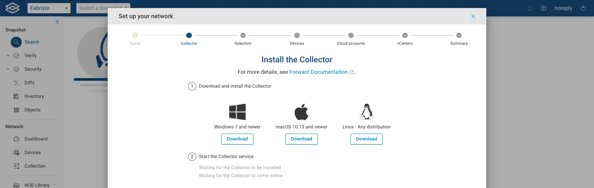Guided Setup New Collector