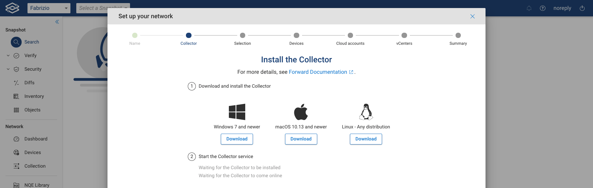 Guided Setup New Collector
