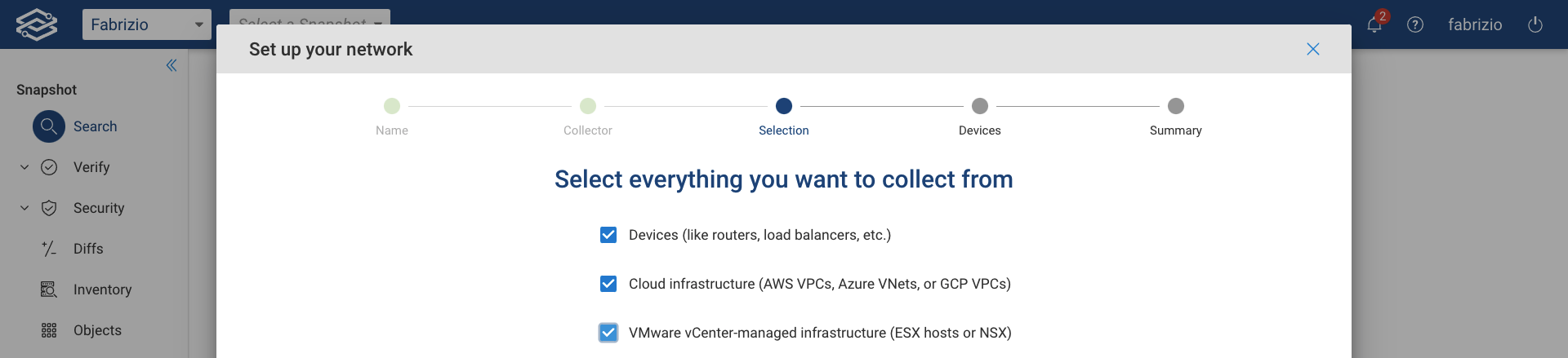 Guided Setup Selection