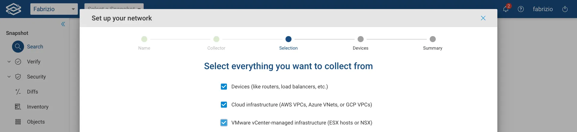 Guided Setup Selection