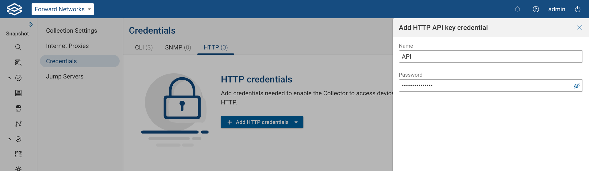 Add HTTP API key Credentials