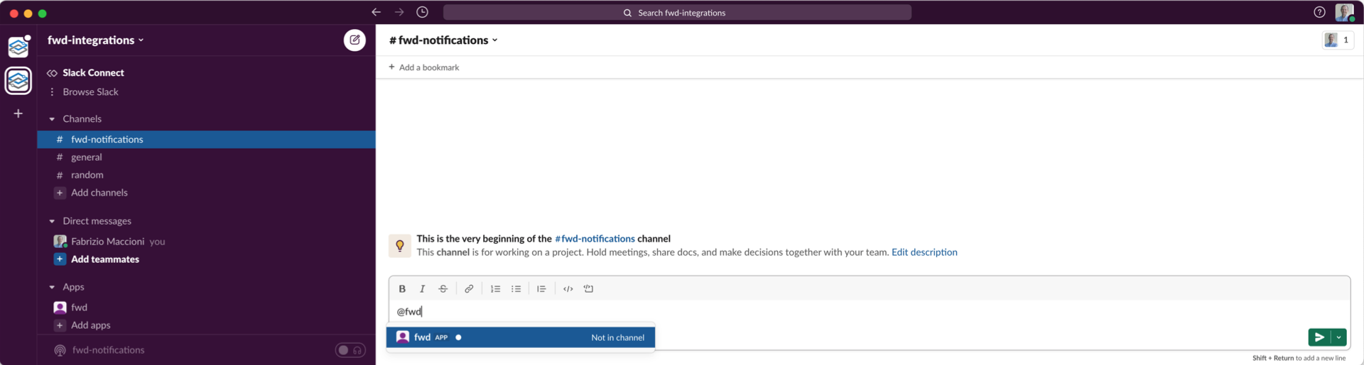 Slack Add App to Channel 