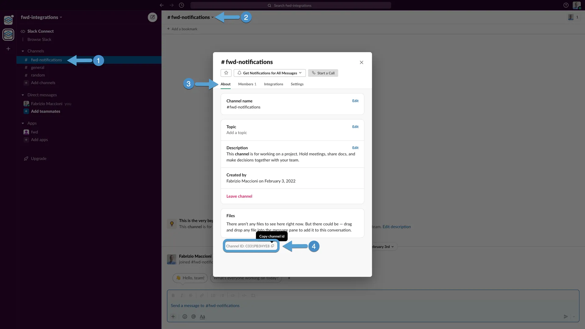 Configure Slack Channel ID