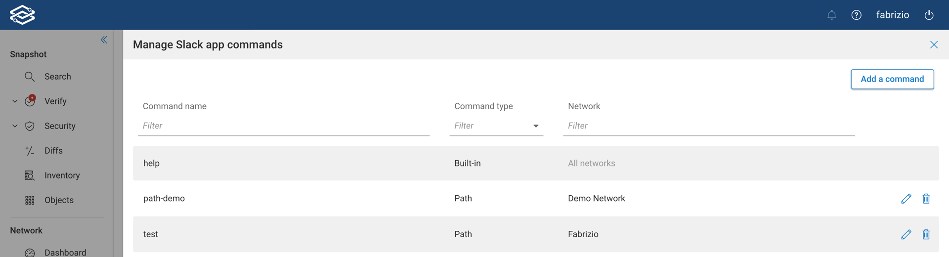 Slack Custom Command List