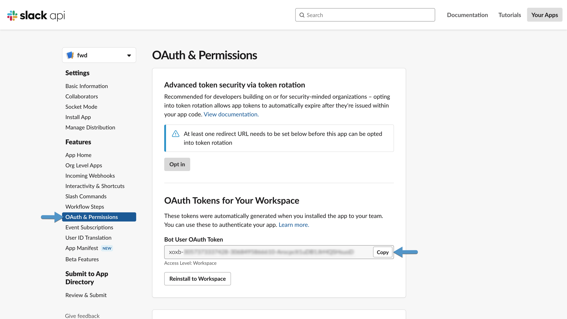 Slack Create App Token