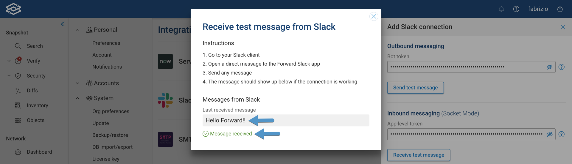 Configure Slack connection