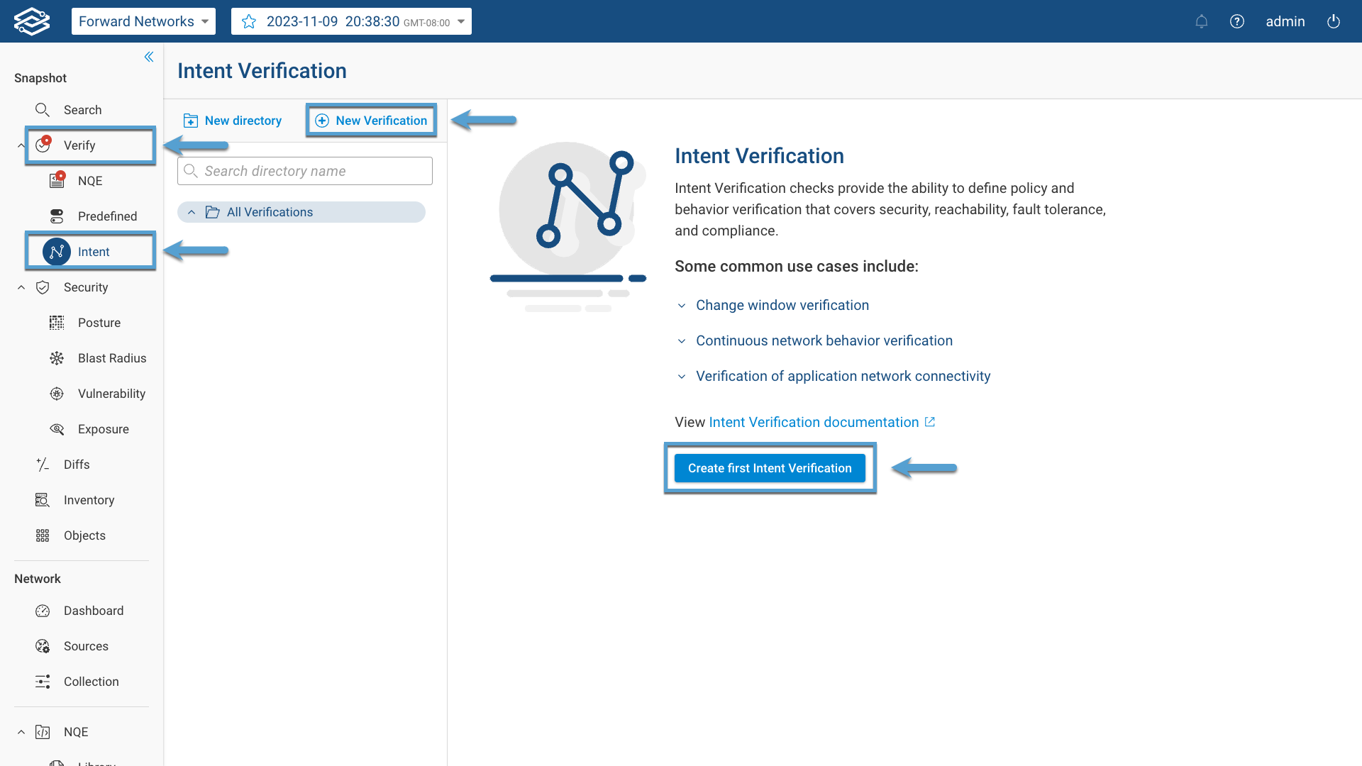 First Intent Verification