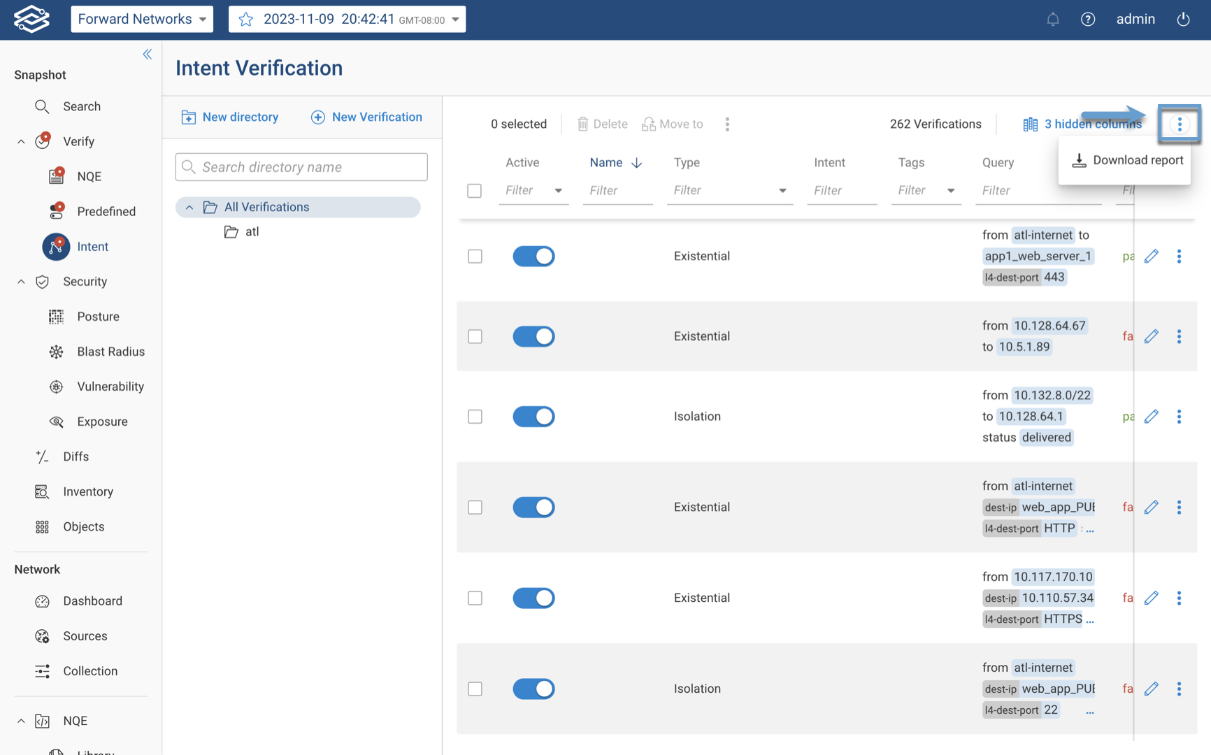 Downloading a Intent Verification Report
