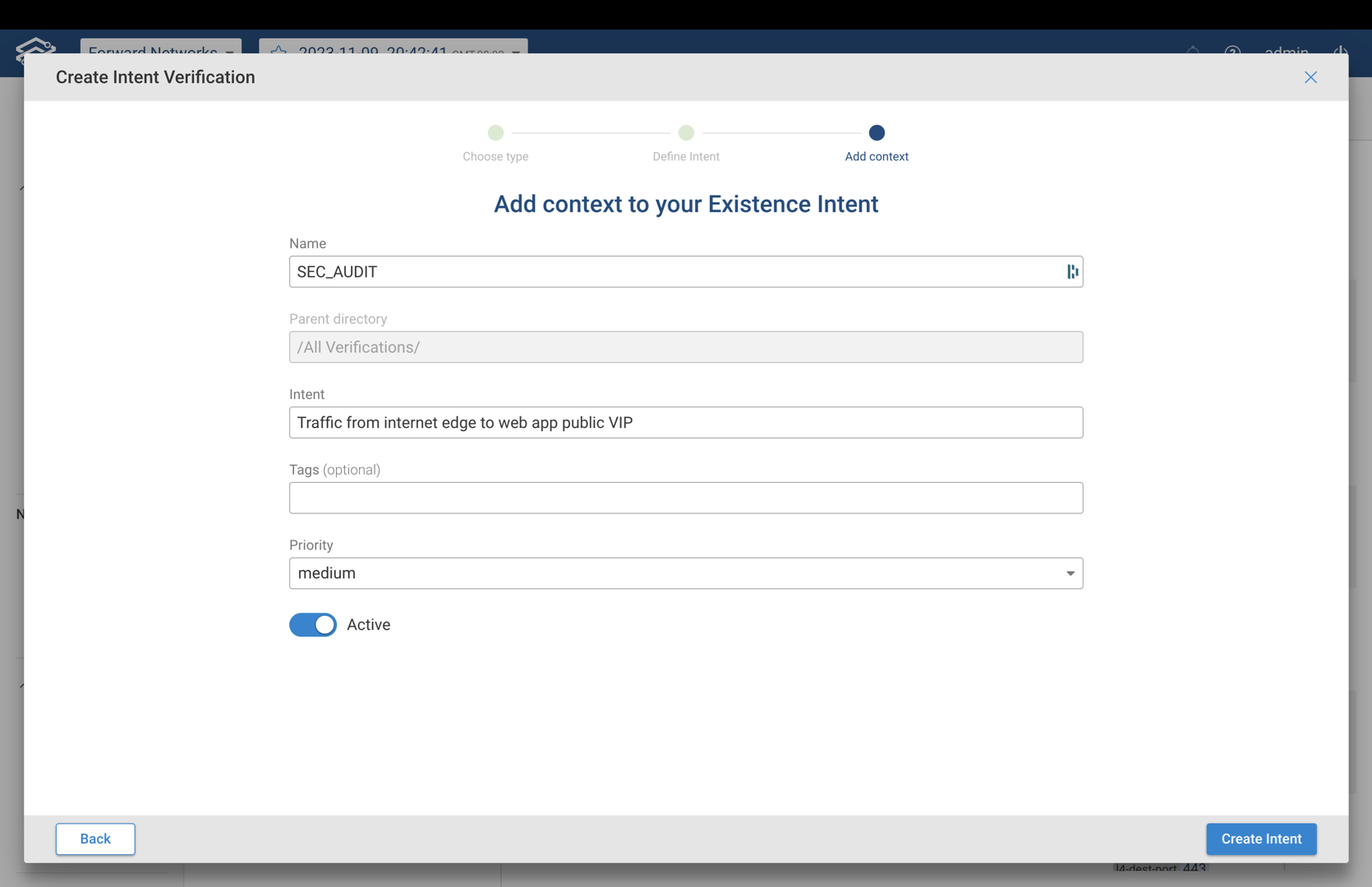 Intent Wizard Context