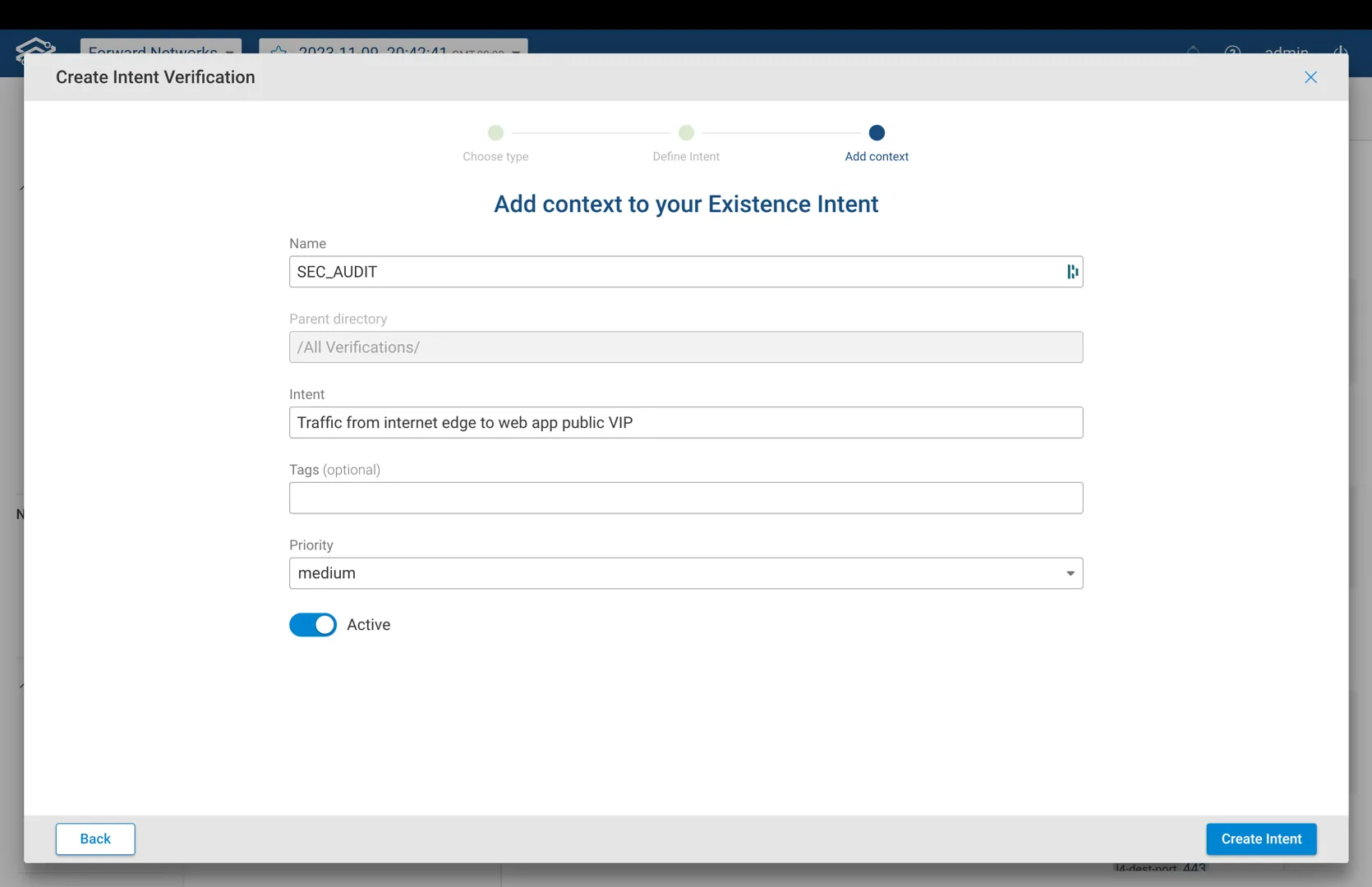 Intent Wizard Context