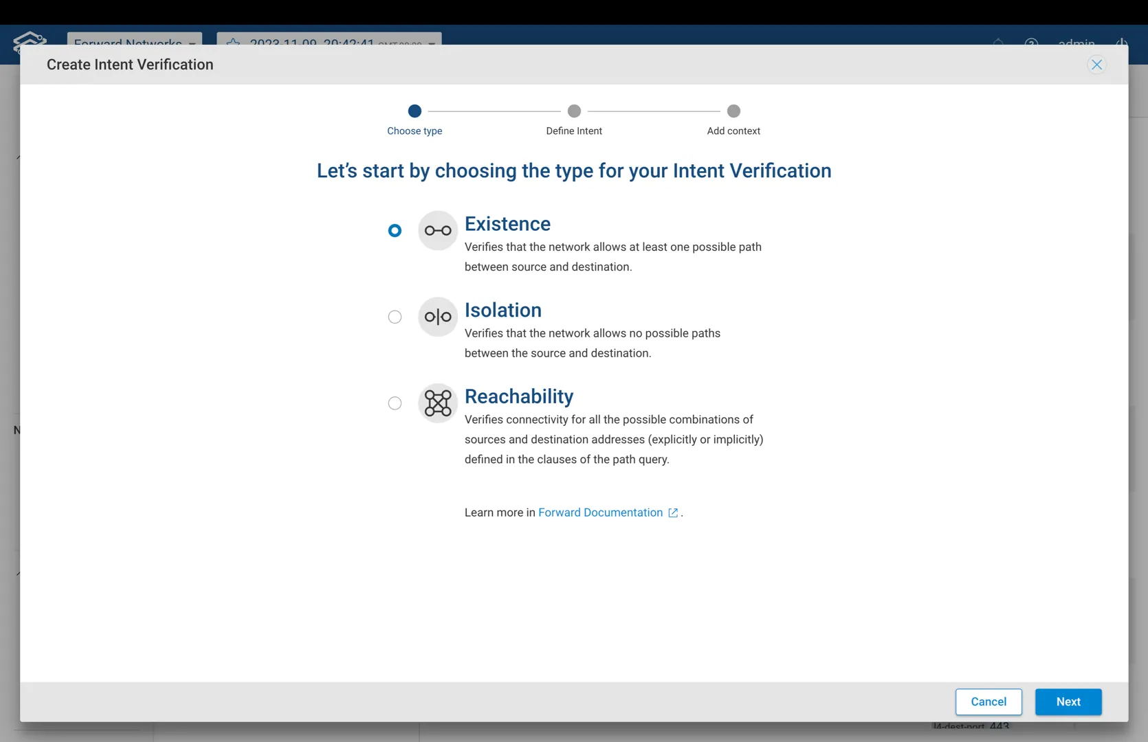 Intent Wizard Verification Type