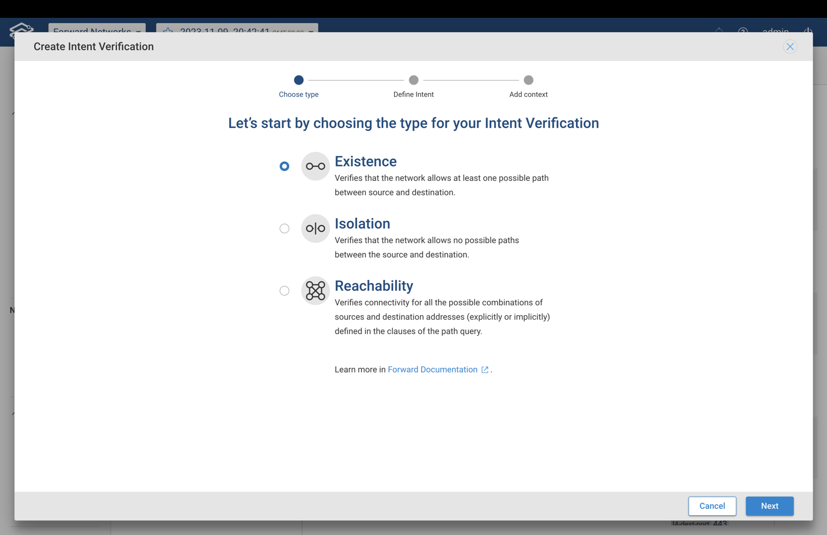 Intent Wizard Verification Type