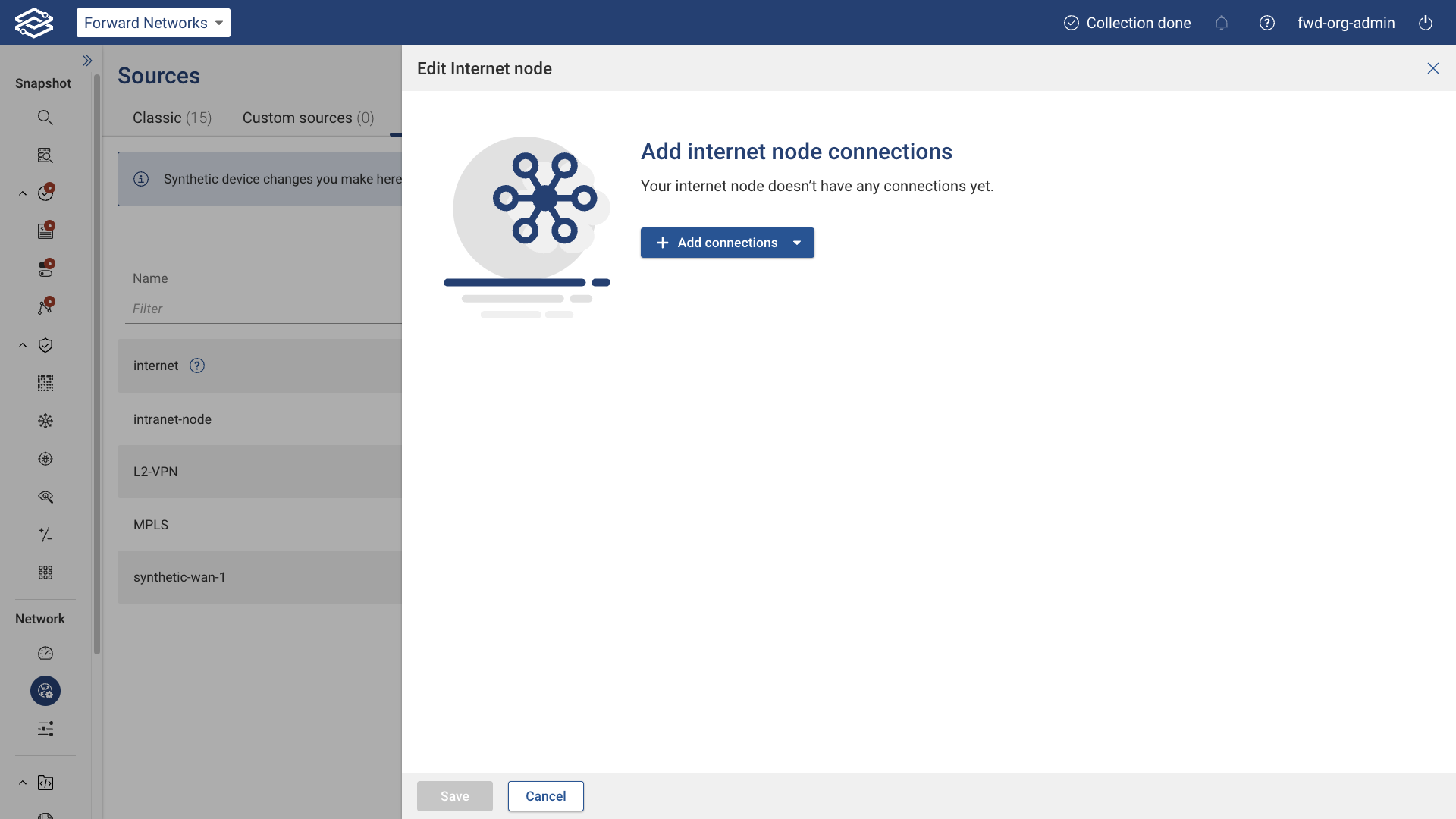 Configure Internet node