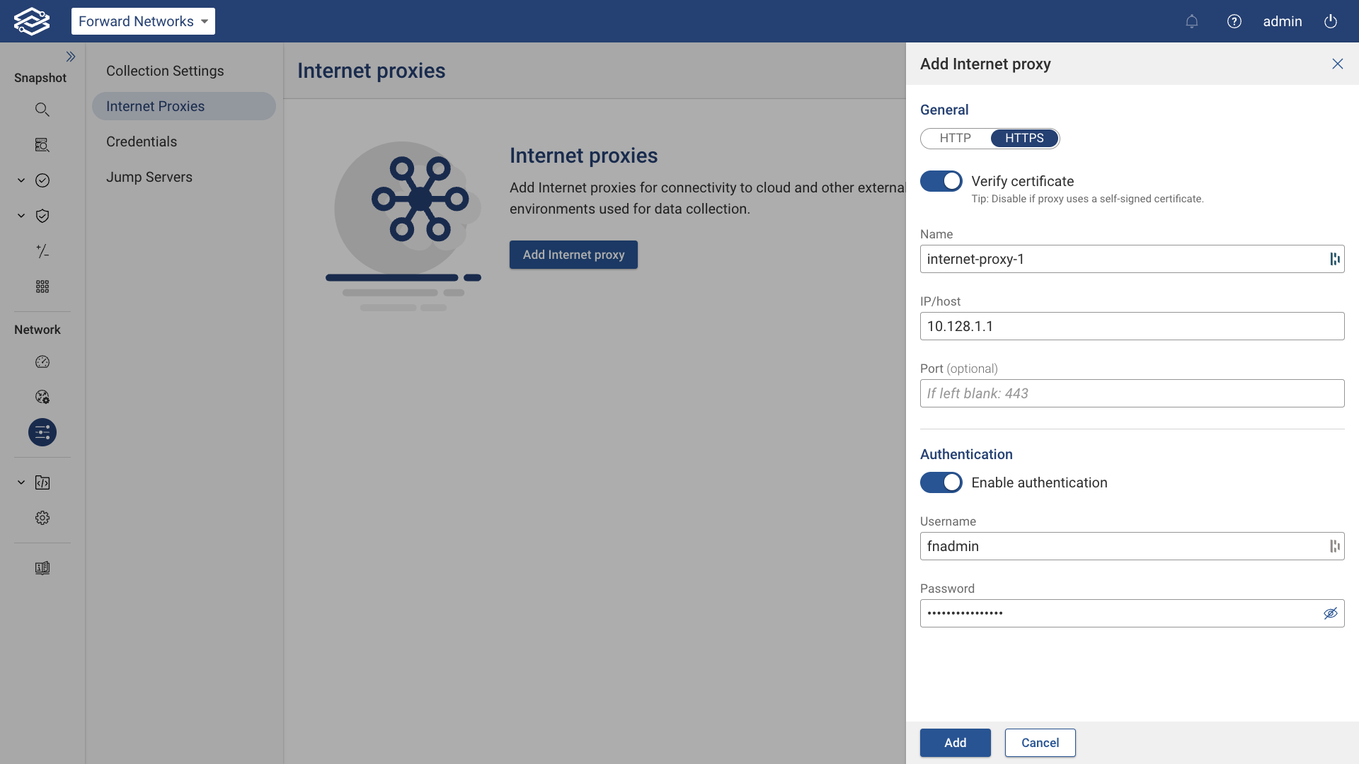 Configure an Internet Proxy