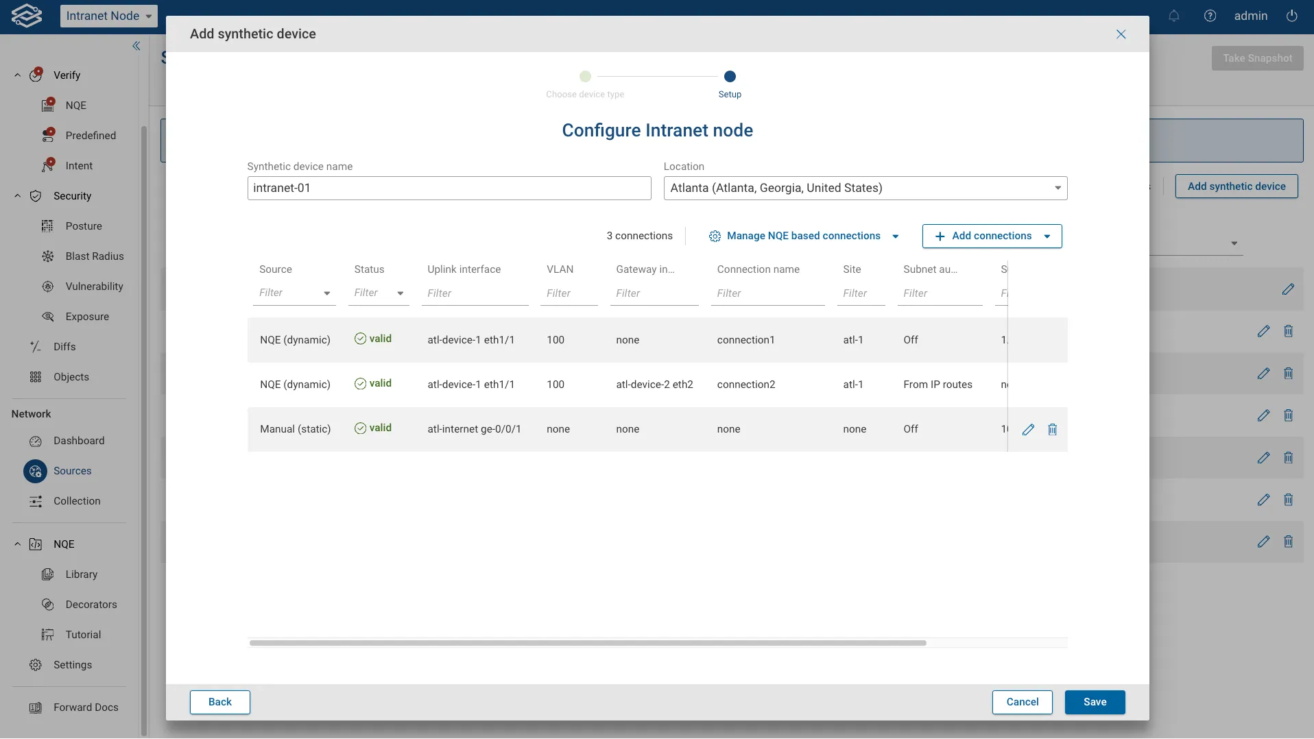 Edit Intranet connections