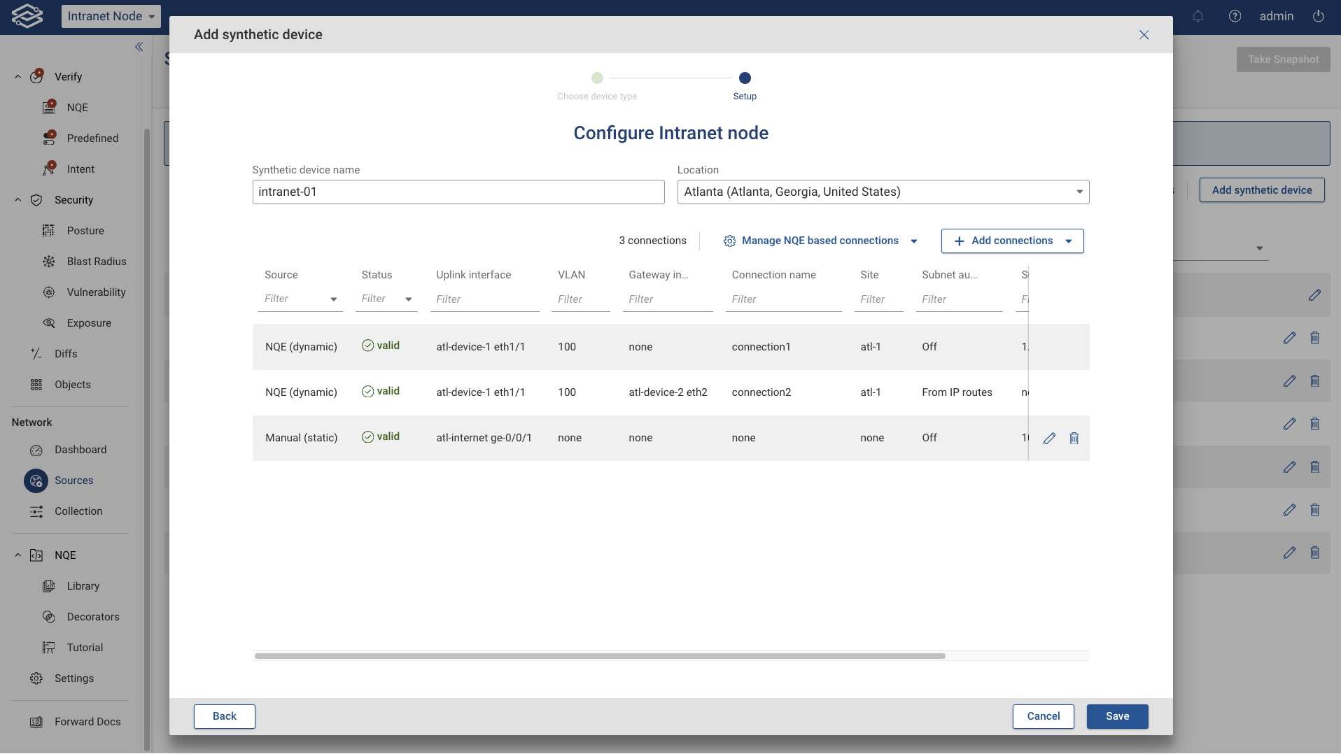 Edit Intranet connections