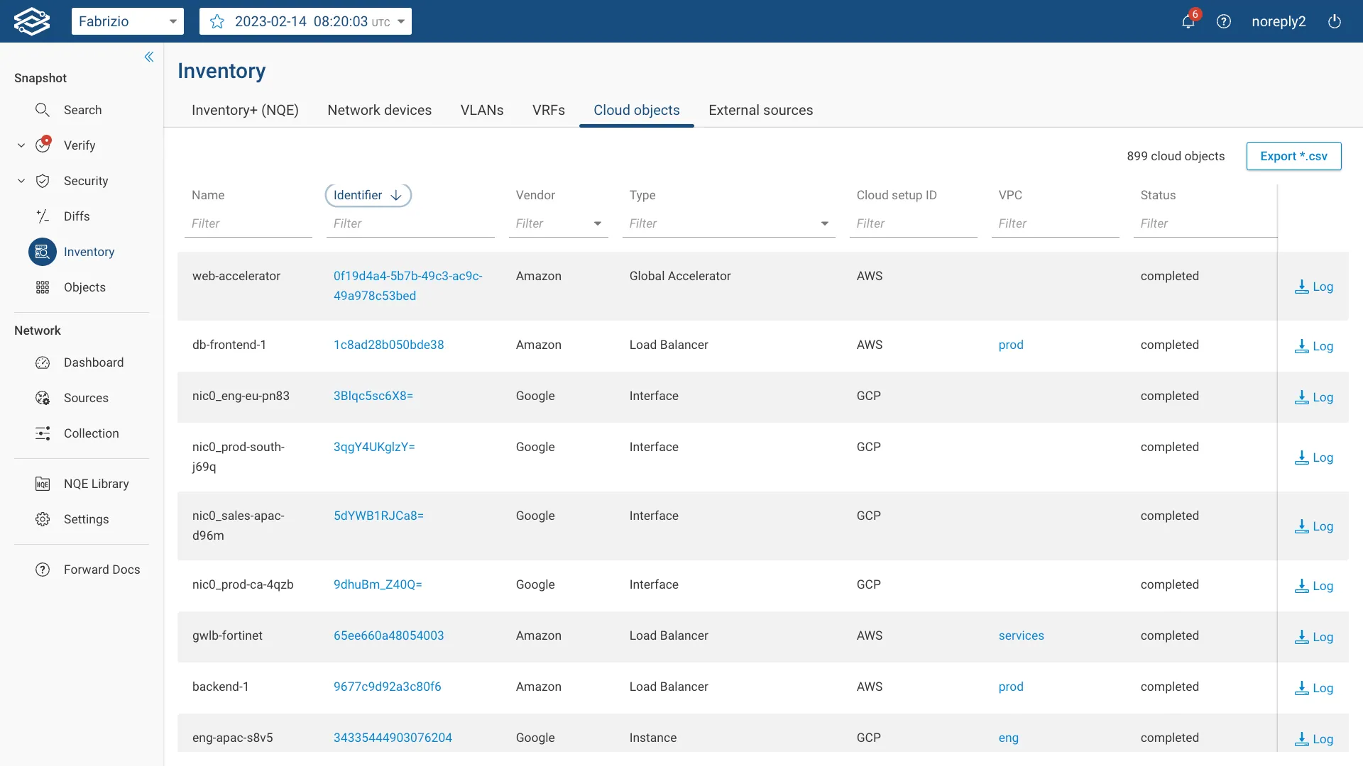 Inventory Cloud Objects