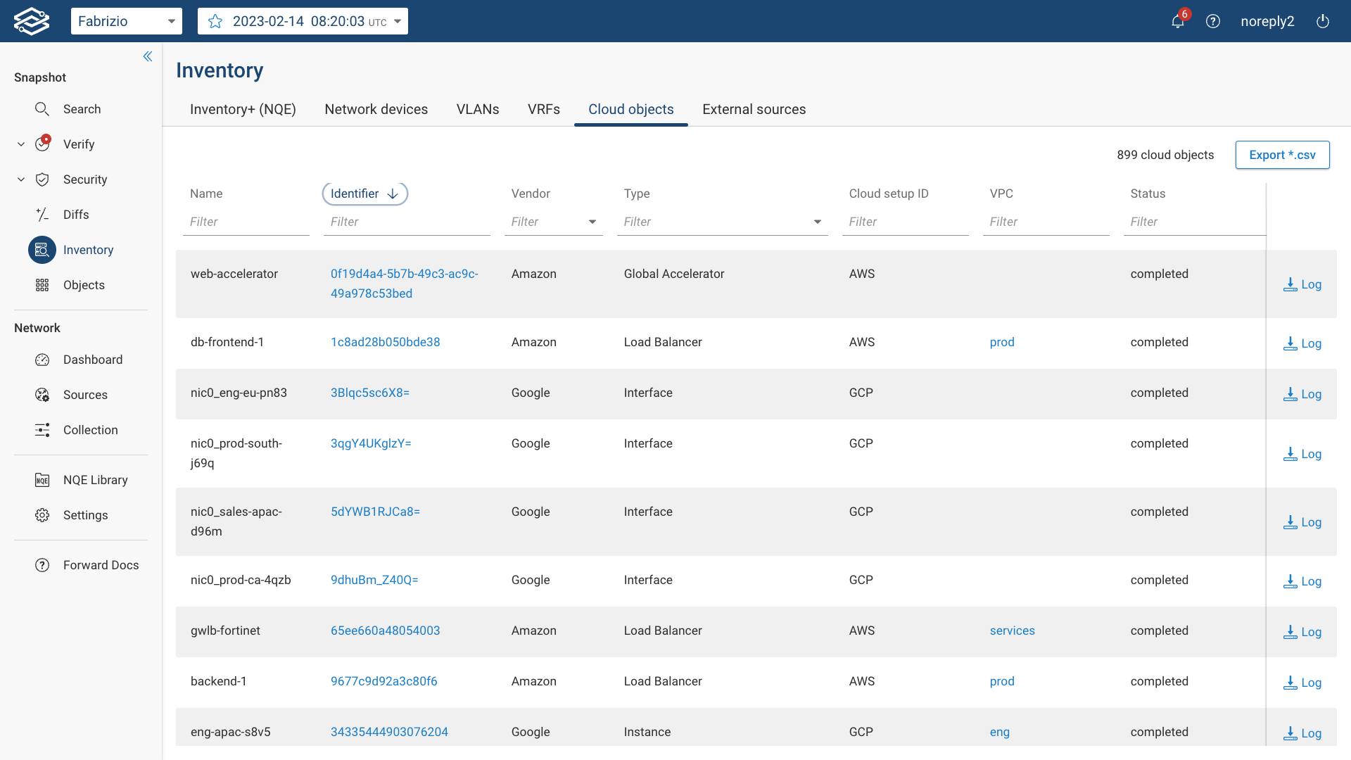 Inventory Cloud Objects