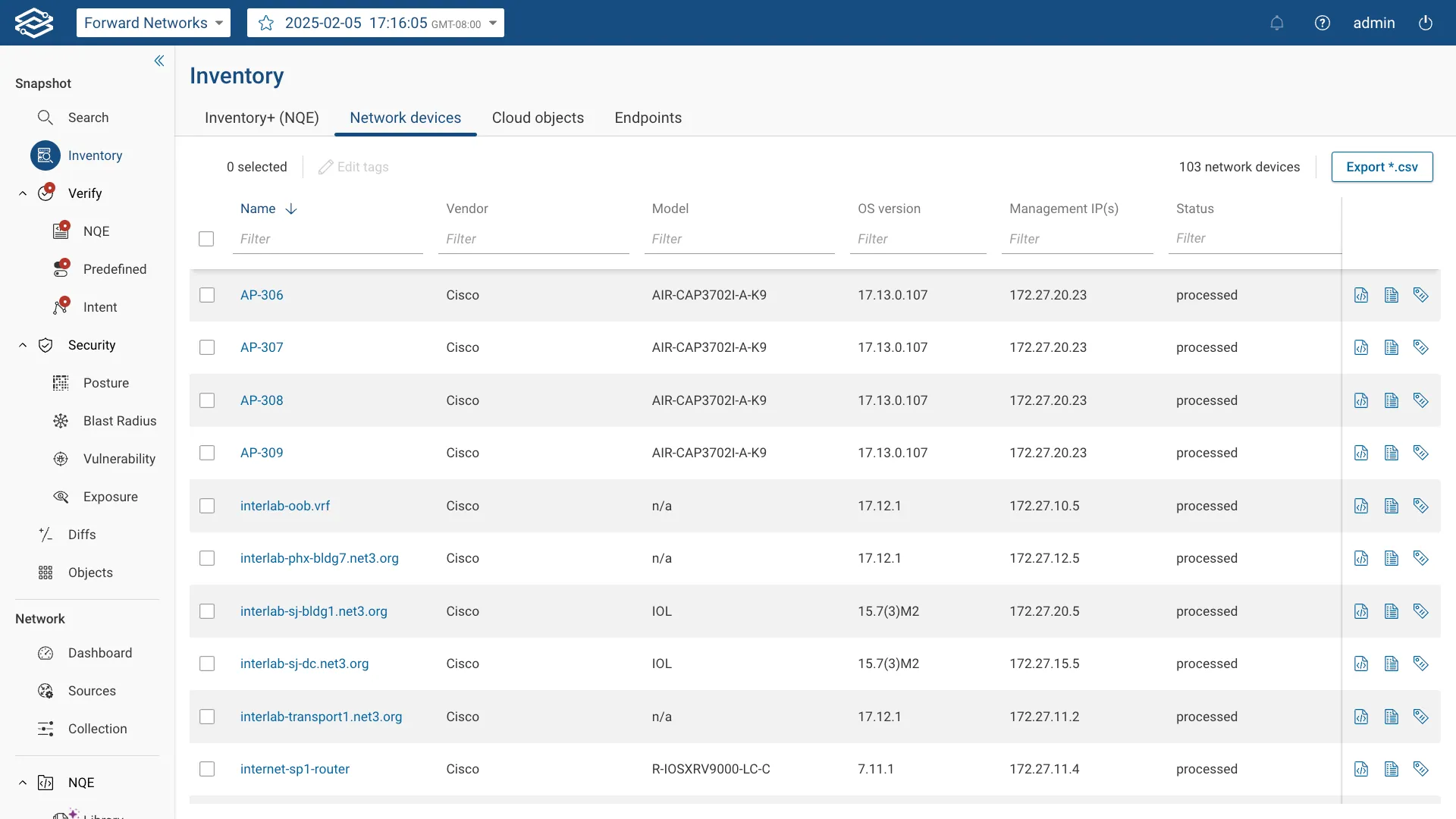 Inventory Network Devices