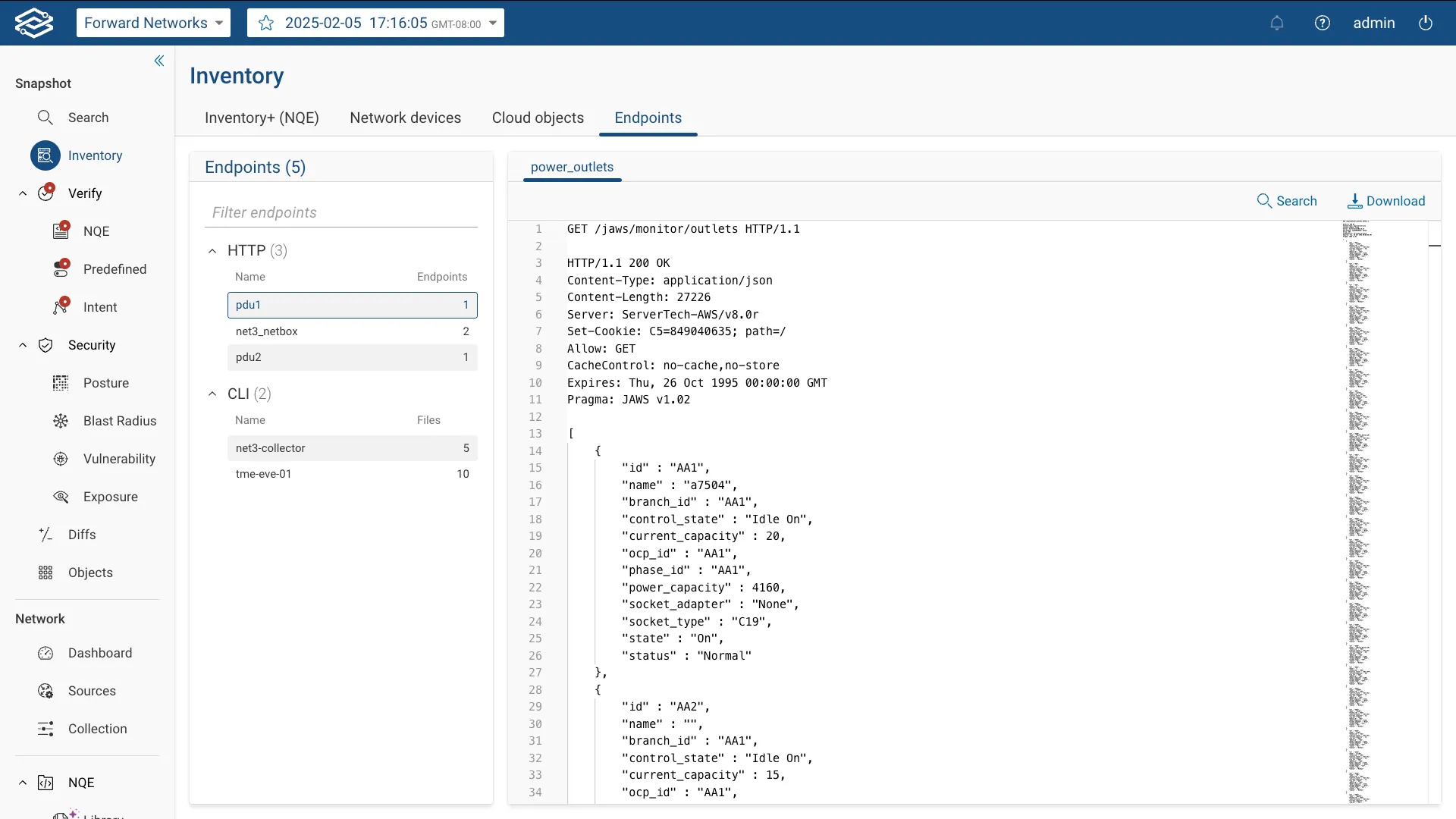 Inventory Network Endpoints