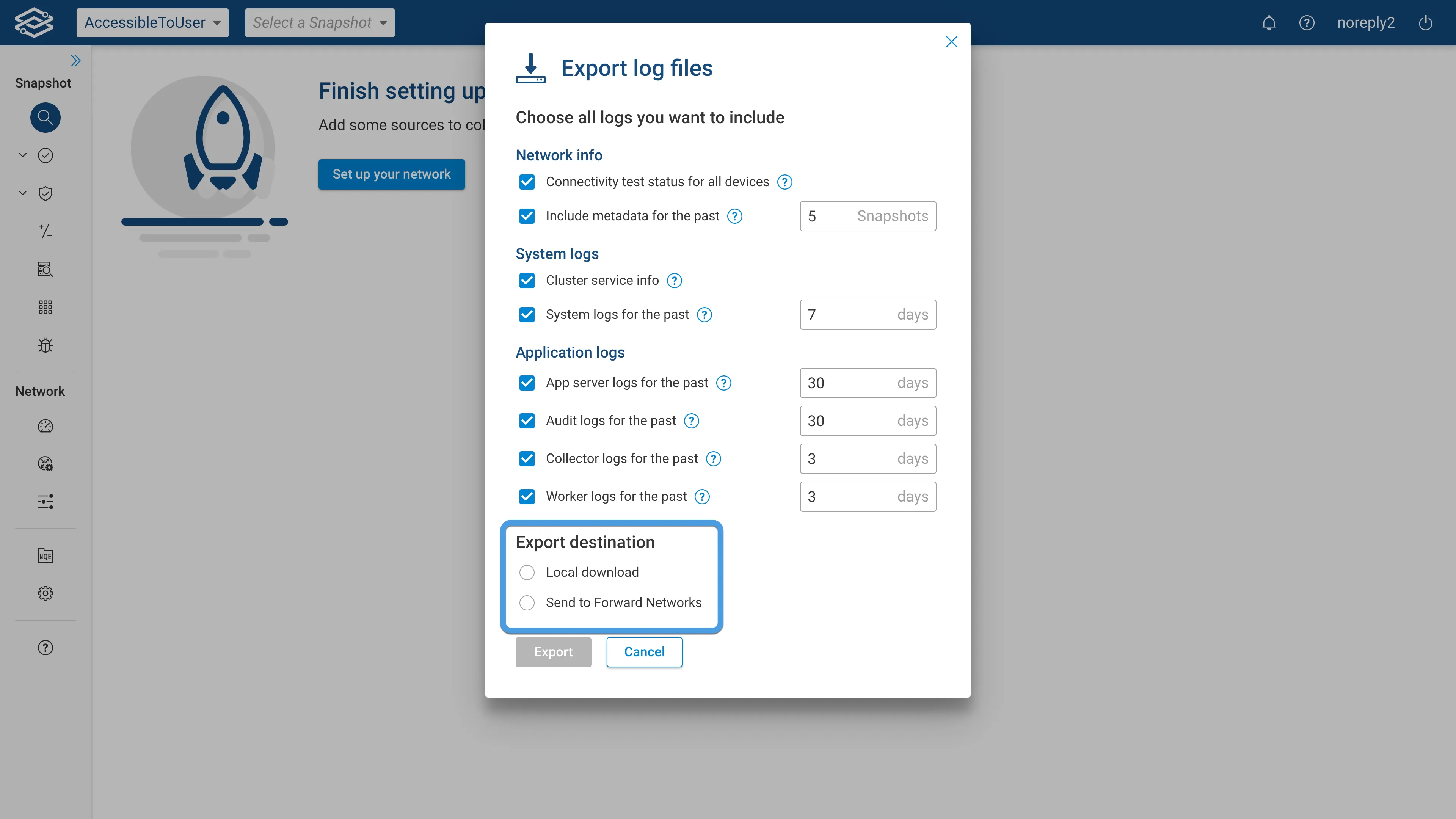 Upload Logs from GUI