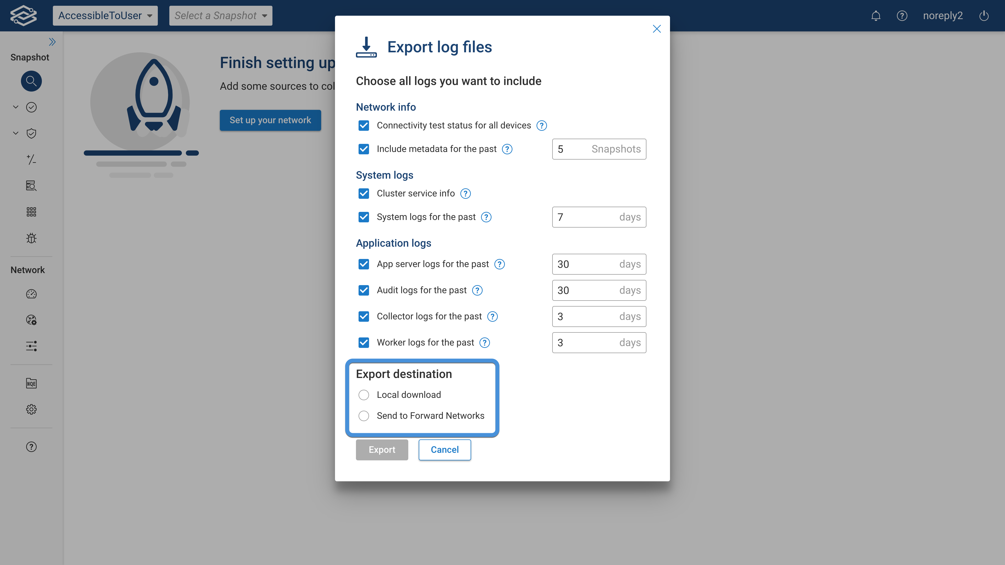 Upload Logs from GUI