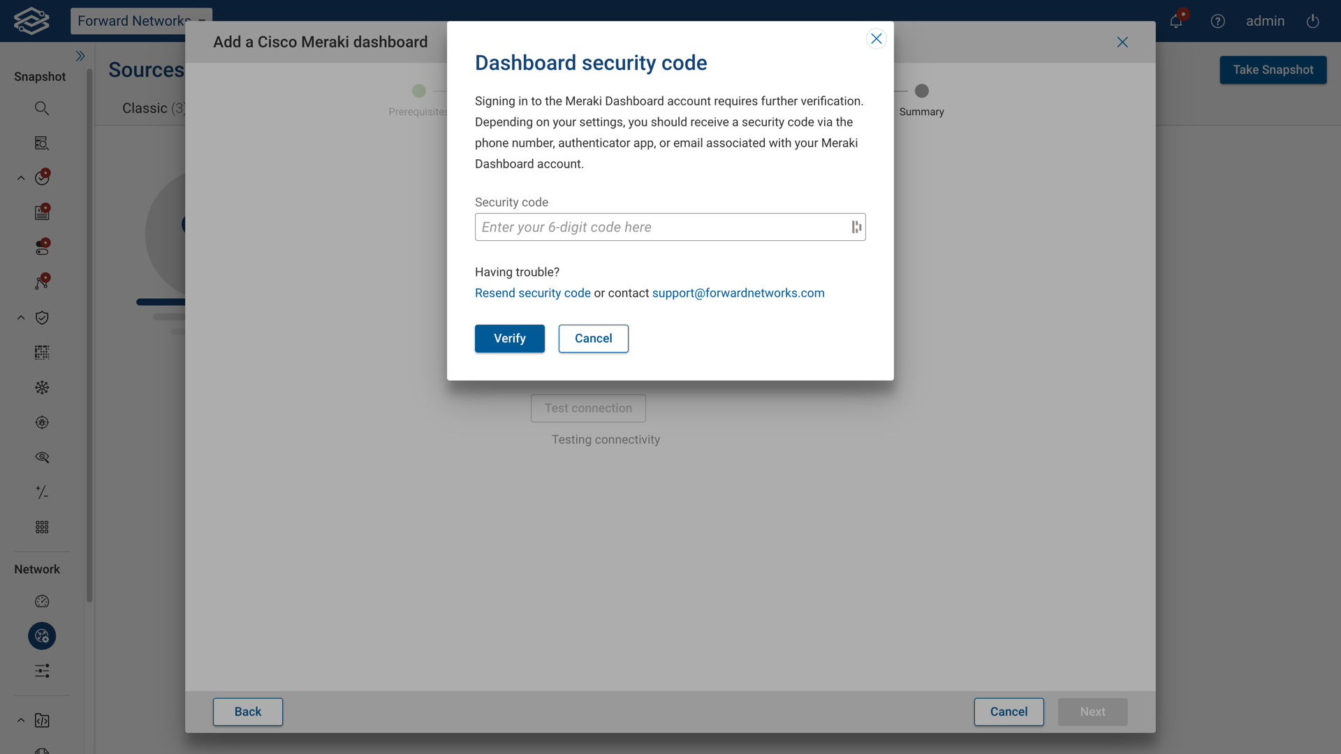 Meraki Wizard - Auth Verification