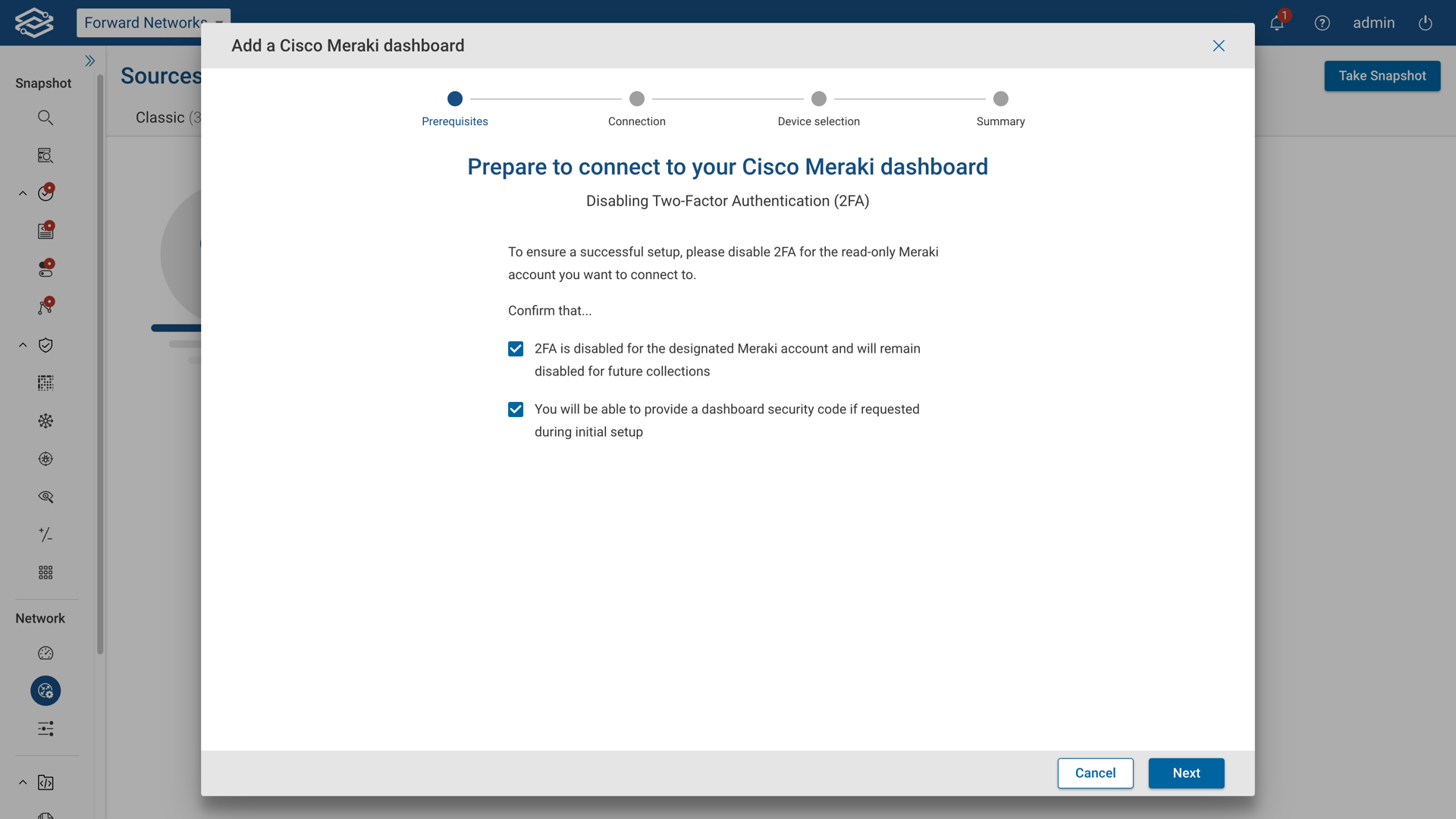 Meraki Wizard - Prereq