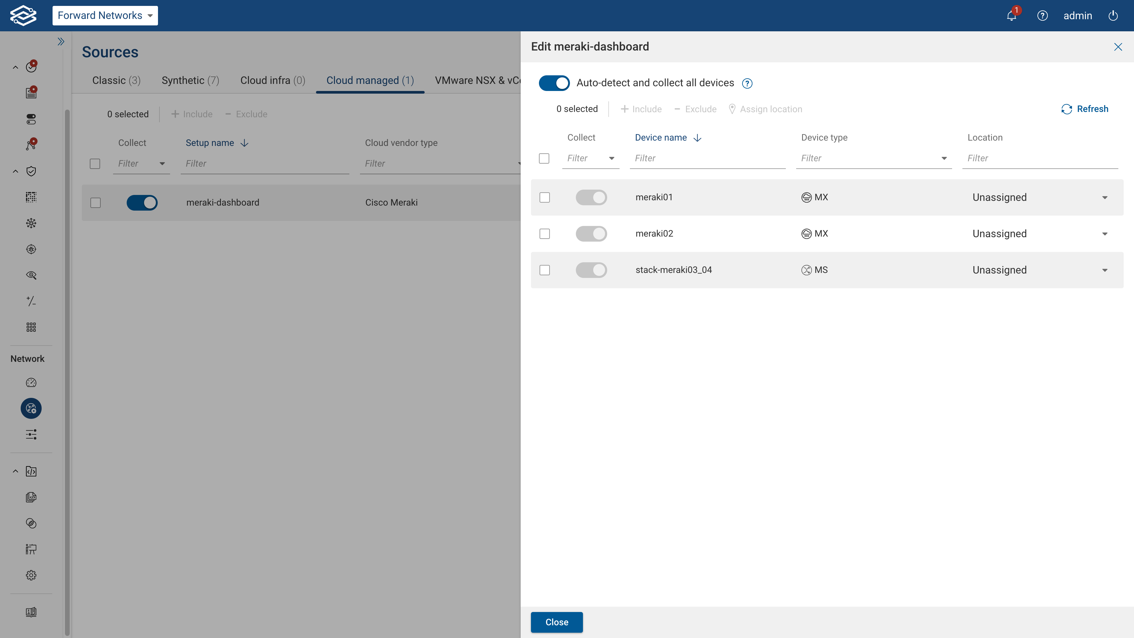 Meraki Source Page - Editing Setups