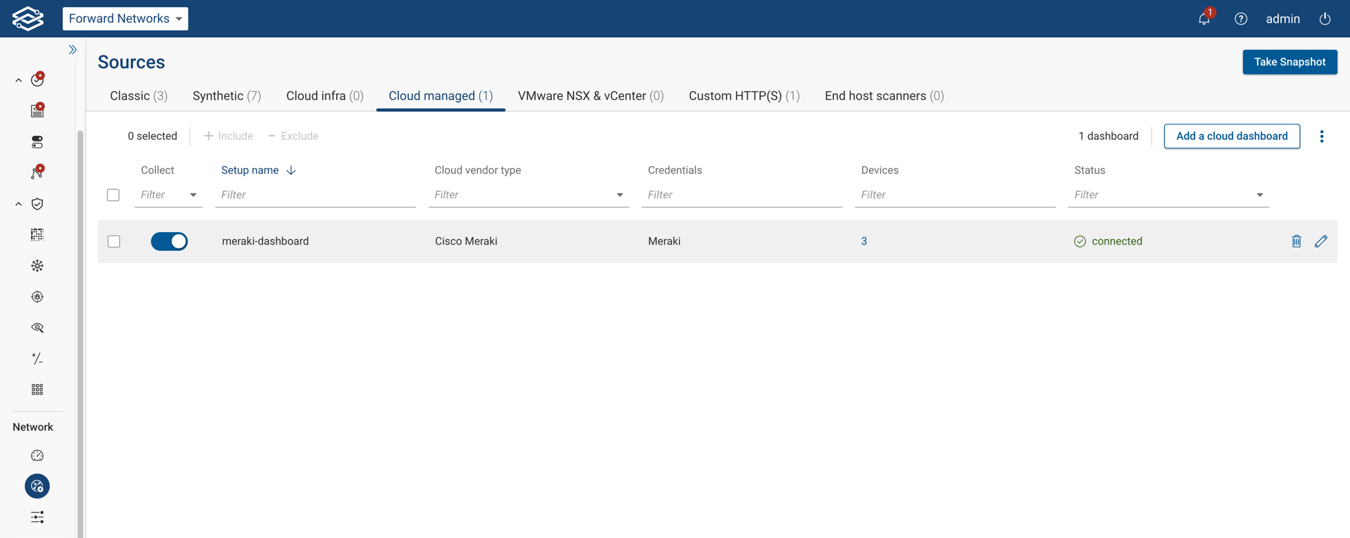 Meraki Source Page - Device View