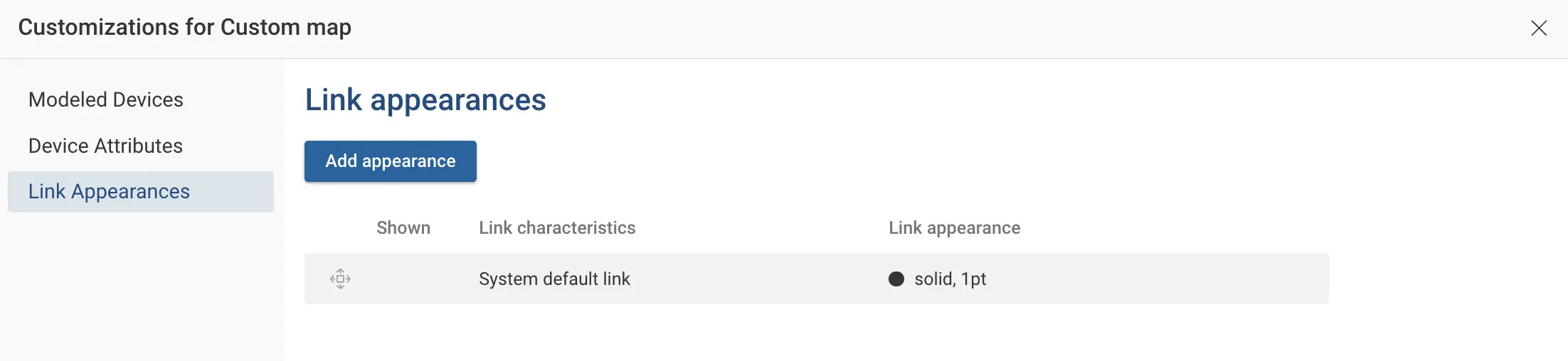 Add link appearance