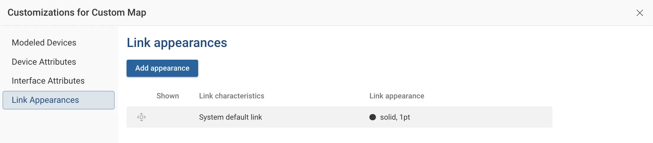 Add link appearance