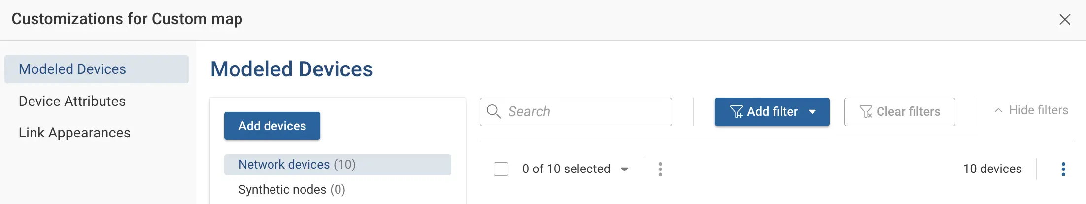 Customize map add devices