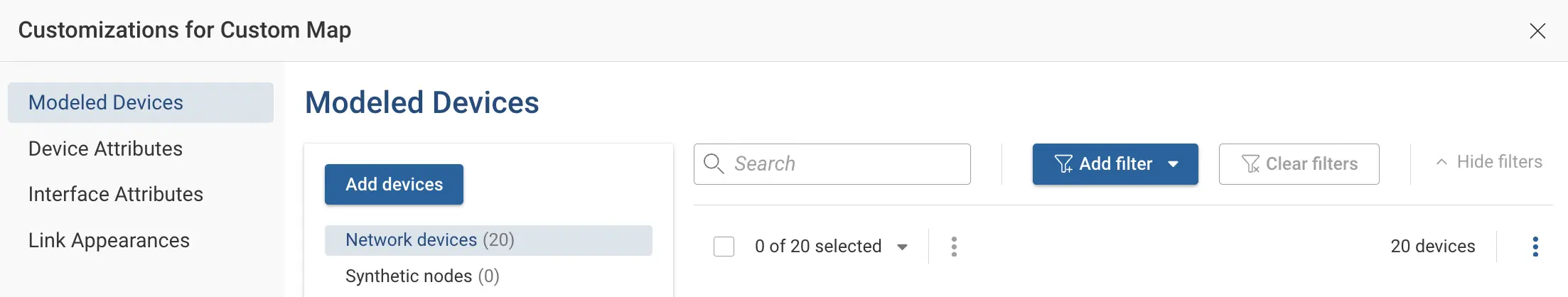 Customize map add devices